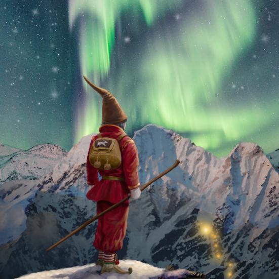 En lille nisse rejste plakat